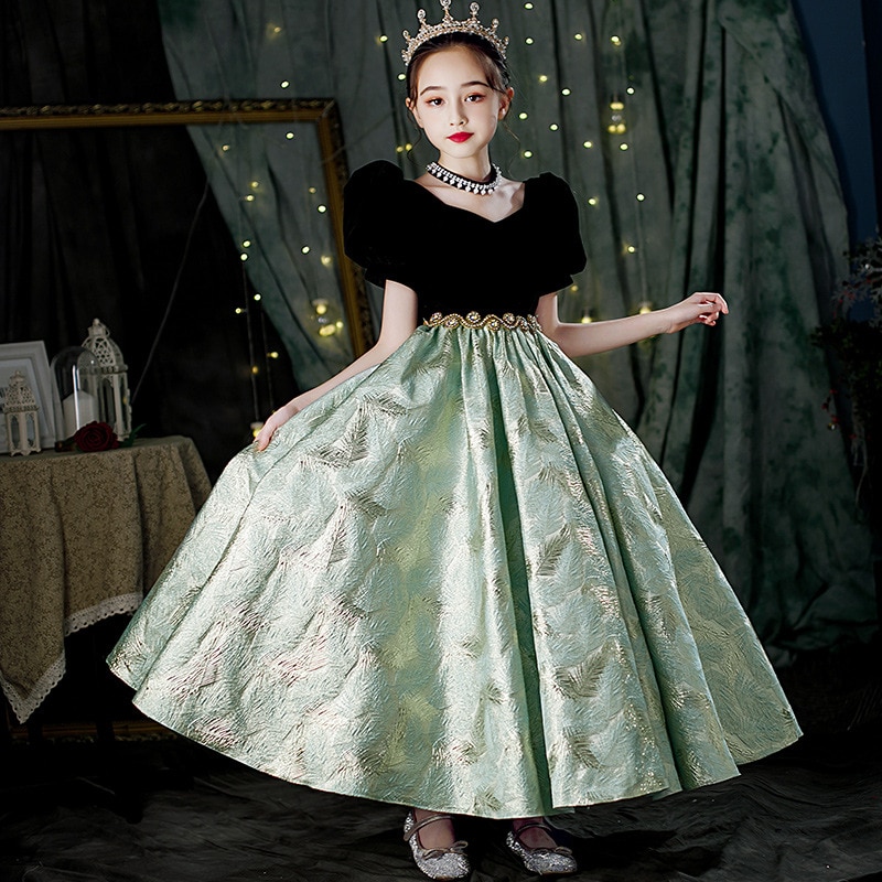 2023 New Kids Elegant Evening Prom Dress Baby Girls Pageant Gown Princess Dresses Teenager Girl Wedding Party Clothing Vestidos