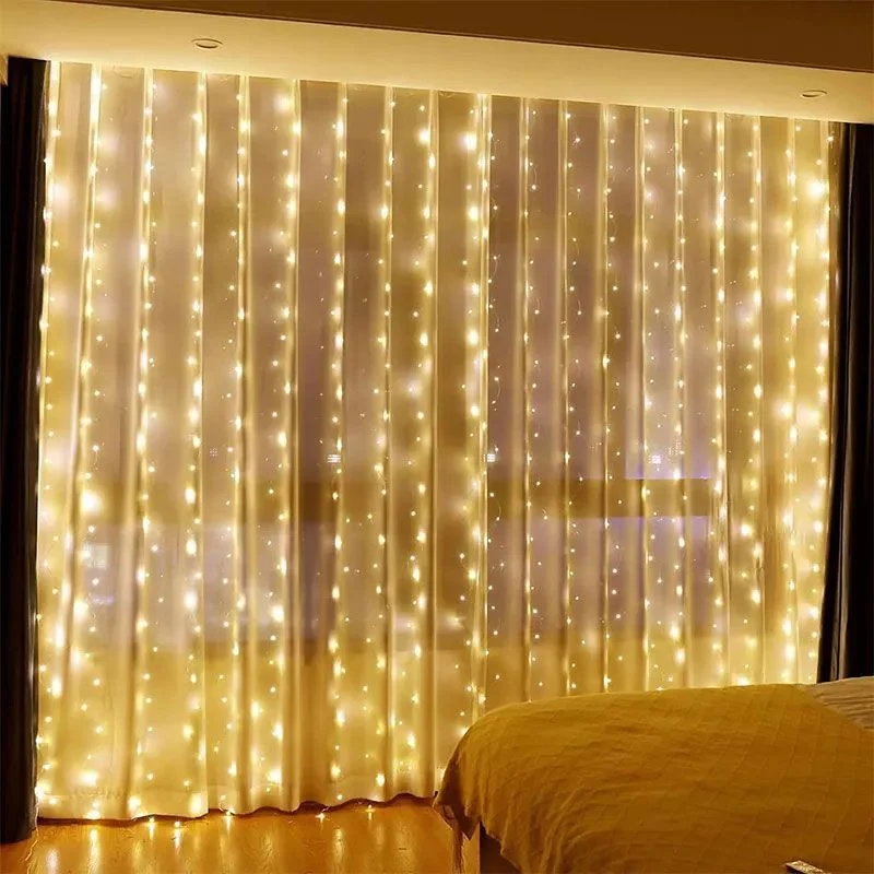3x3/4x3/6x3m LED Curtain String Lights Christmas Garland Fairy Light Festoon Led Light Wedding Home