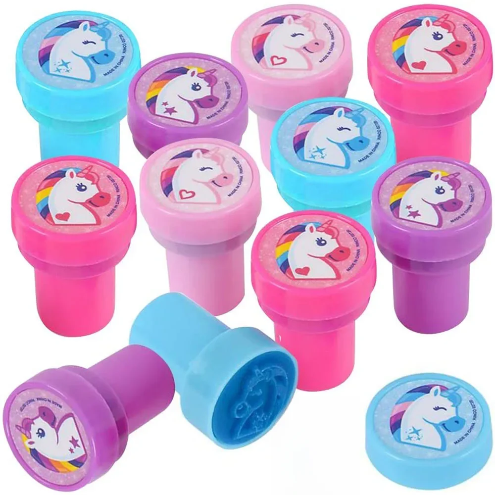 10pcs Unicorn Stamps for Kids,Assorted Pre-inked Stamps,Unicorn Birthday Party Favors,Goody Bag
