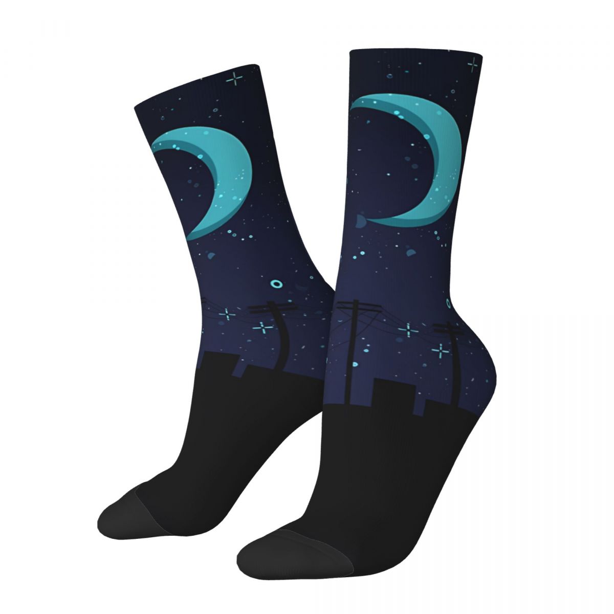 Retro Alone At The Edge Of A Universe Men's Socks The Stars Unisex Hip Hop Seamless Printed Funny Crew Sock Gift