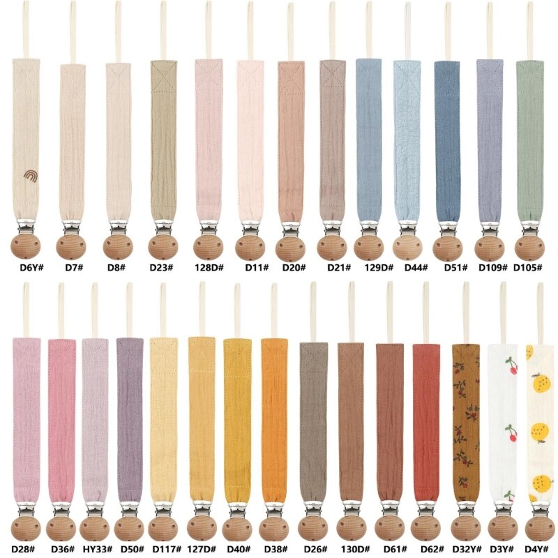 Q0KB Baby Pacifier Clips Soft Cotton Pacifier Chain Nipple Bracket Holder For Nipples Toddler Toy Clip Baby Shower Gift