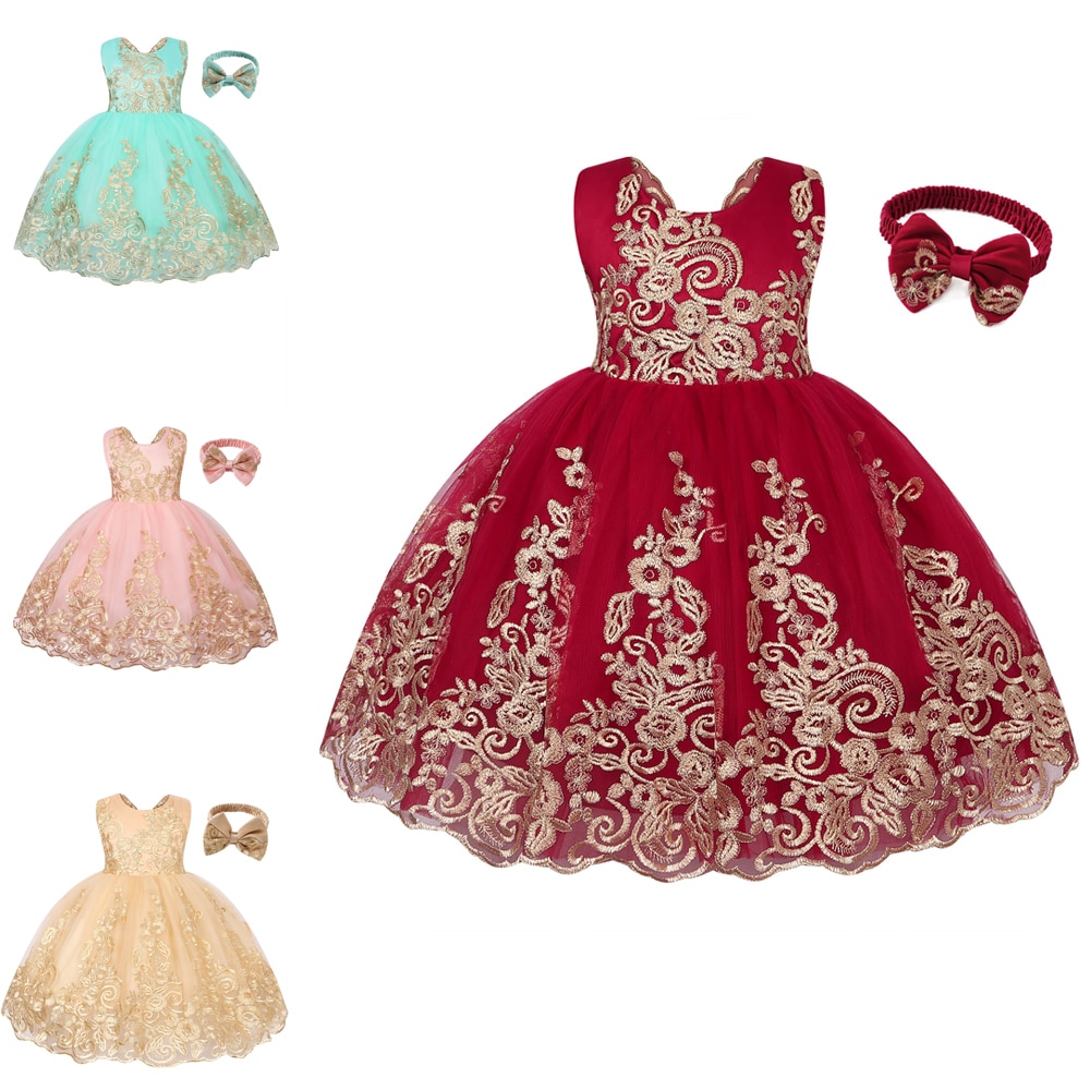 Jurebecia Baby Girl Dresses Ruffle Lace Pageant Party Wedding Flower Girl Dress Birthday Party