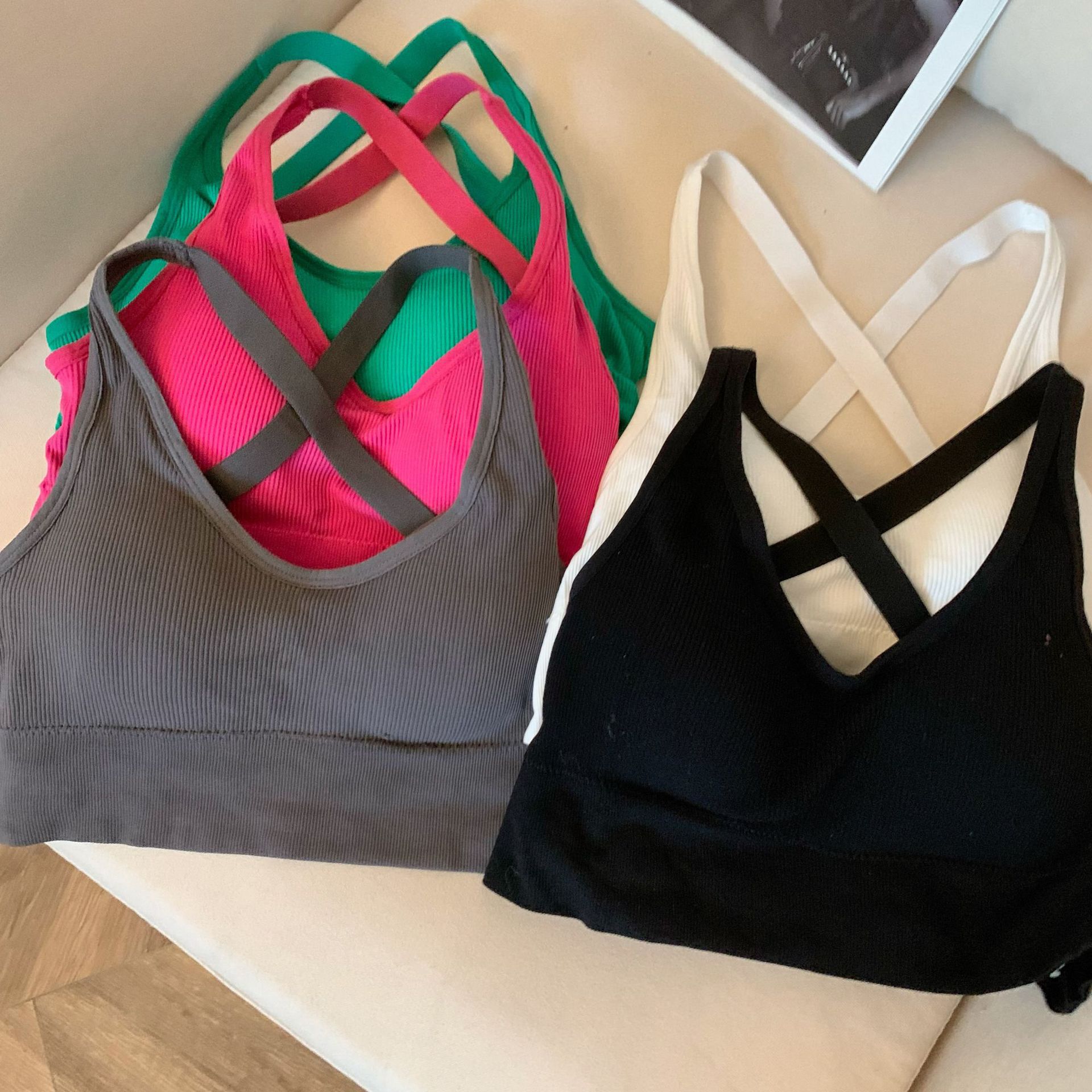 Women Sexy Crop Tops Sleeveless Backless Hollow Out Tube Top Cross Beauty Back Wrapped Chest Vest Y2k Korean Harajuku Streetwear