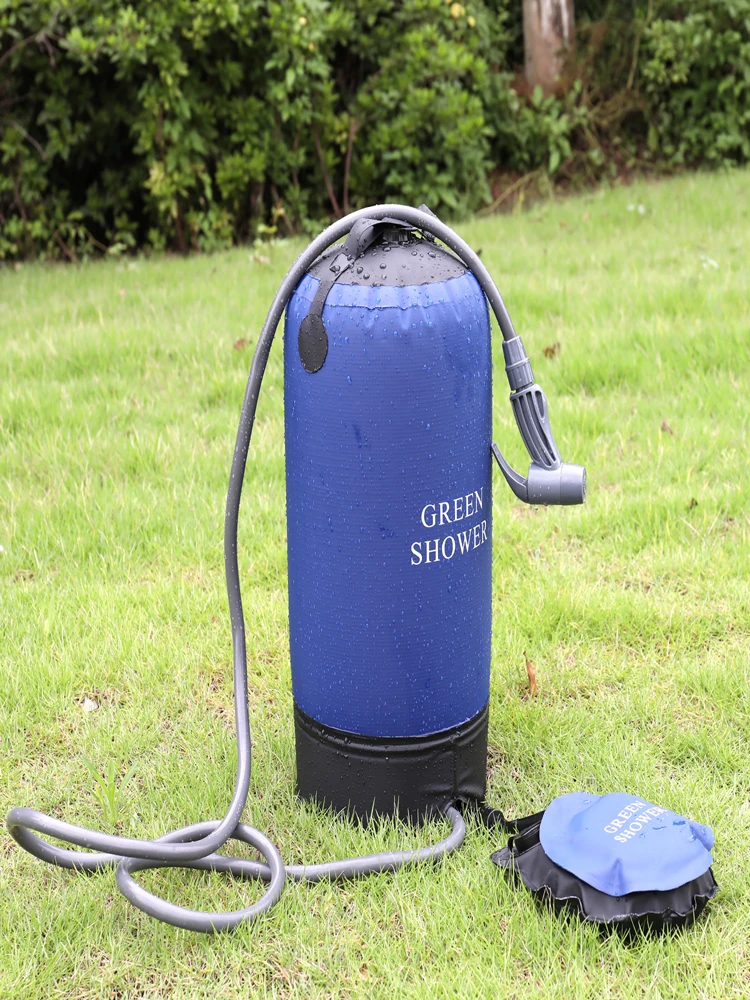 PVC Pressure Shower with Foot Pump Lightweight Outdoor Inflatable Shower Pressure Shower Water Bag