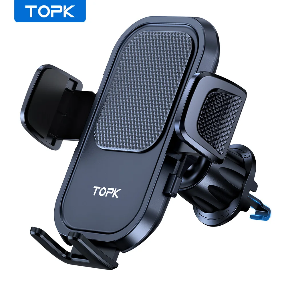 TOPK Car Phone Holder Car Mount with Hook Clip For Car Air Vent 360° Rotation Phone Mount for