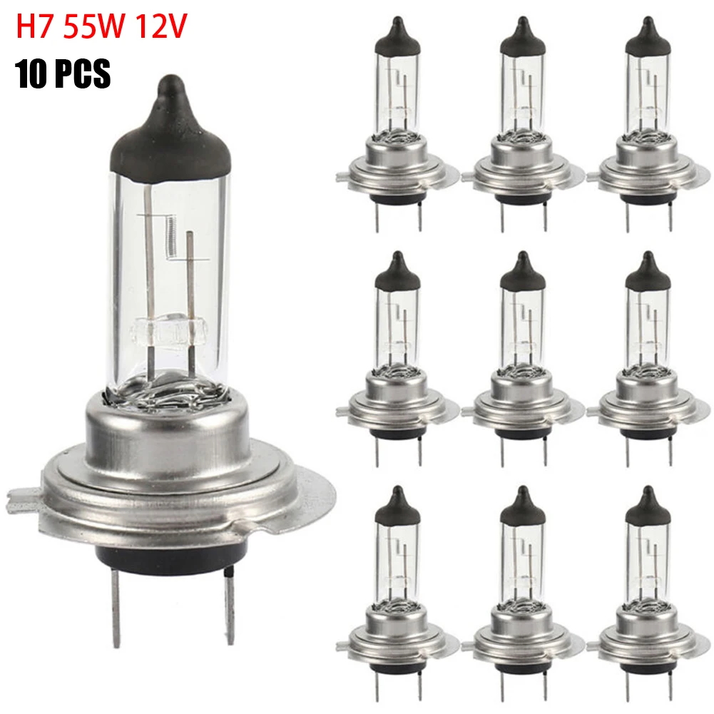 10PCS Halogen Headlight Bulb Super  Warm White Light H7 55W 12V Bulb Headlight Halogen Lamp Car