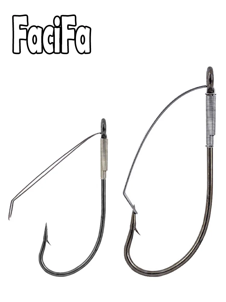 20pcs Weedless Barbed Fishing Hook Wacky Rig Hook Sizes 6-5/0 High Carbon Steel Bass Single hook