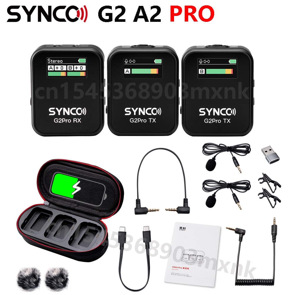Synco G2 A2 Pro microfone 2.4G Wireless Lavalier Microphone Smartphone Camera Vlogging Streaming YouTube vs Rode GO II Mic