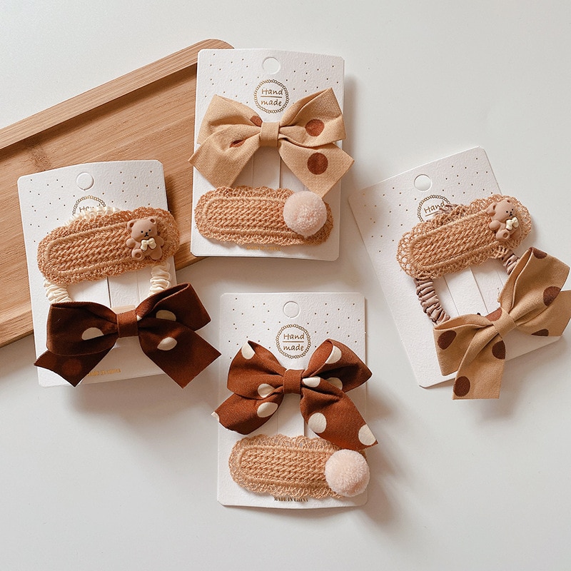 Kawaii Hair Clip for Baby Girl Retro European Style Bowknot Cartoon Hair Pin for Toddler Girl 2023 Autumn Winter Kid Headwear