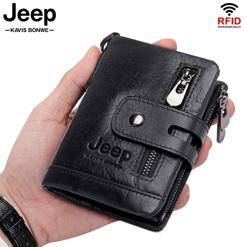 NEW Brand Genuine Cowhide Leather Men Wallet Small Mini Card Holder Vintage PORTFOLIO Portomonee