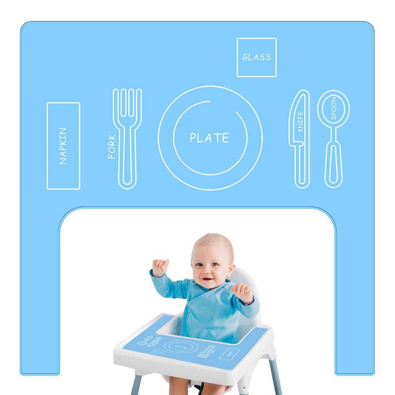 Silicone Placemat For Baby Non-slip Dinning Placemat High Chair Tray Accessories Food-Grade Dishwasher Safe For Outdoor Use With
