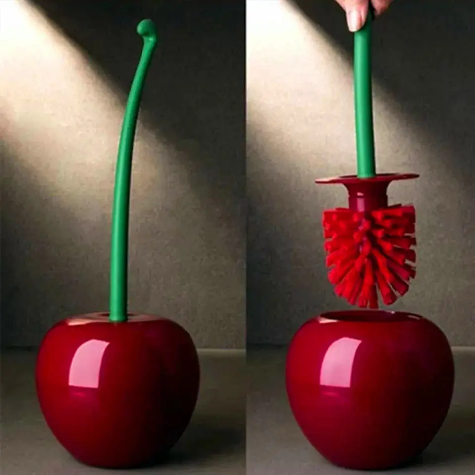 Toilet Brush Cherry Shape Lavatory Brush Holder Set Toilet Borstel Cepillo Wc Creative Lovely