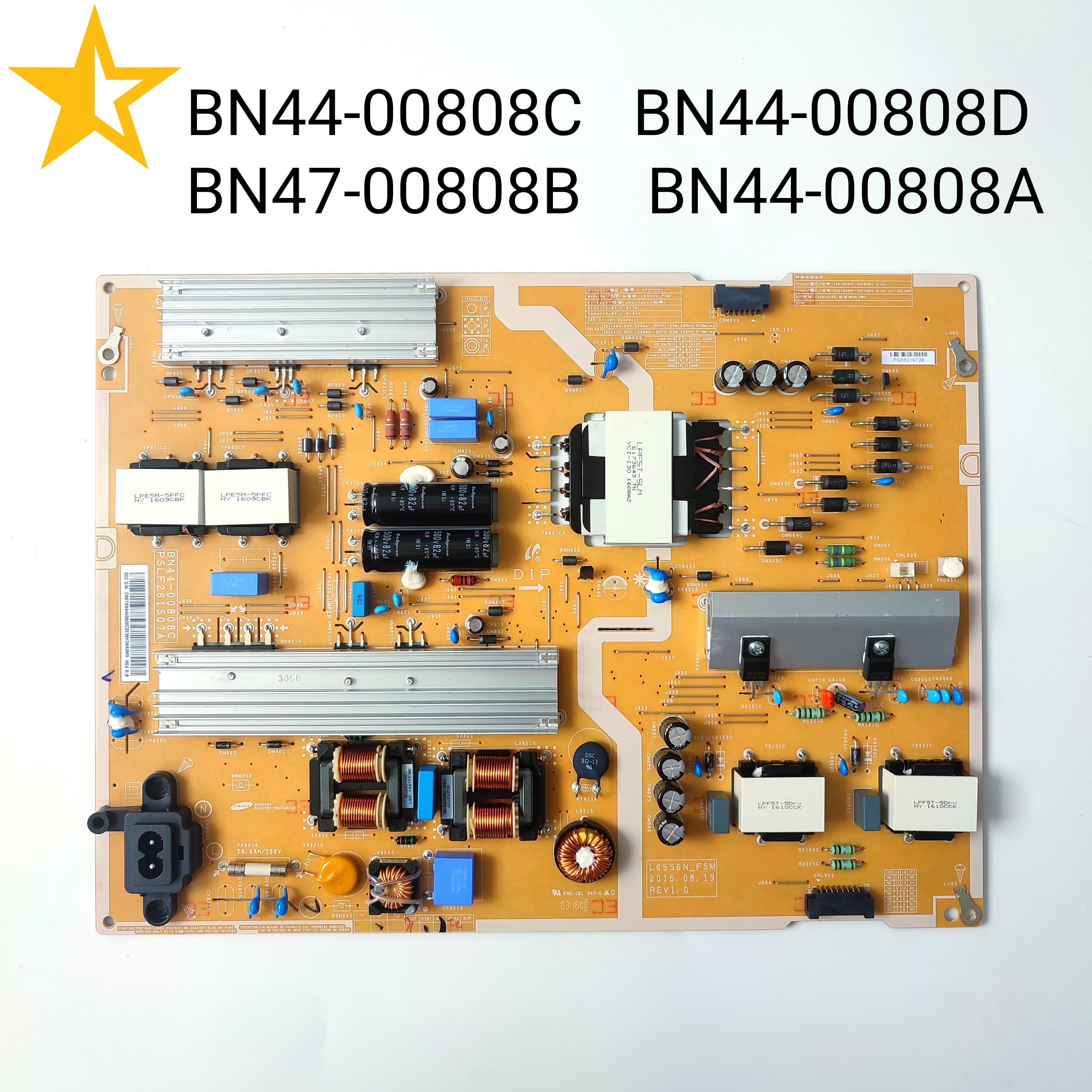 Genuine Original Power Supply Board BN44-00808C BN44-00808D BN44-00808B BN44-00808A PSLF261S07A L65S6N_FSM FOR UN65JU670DFXZA