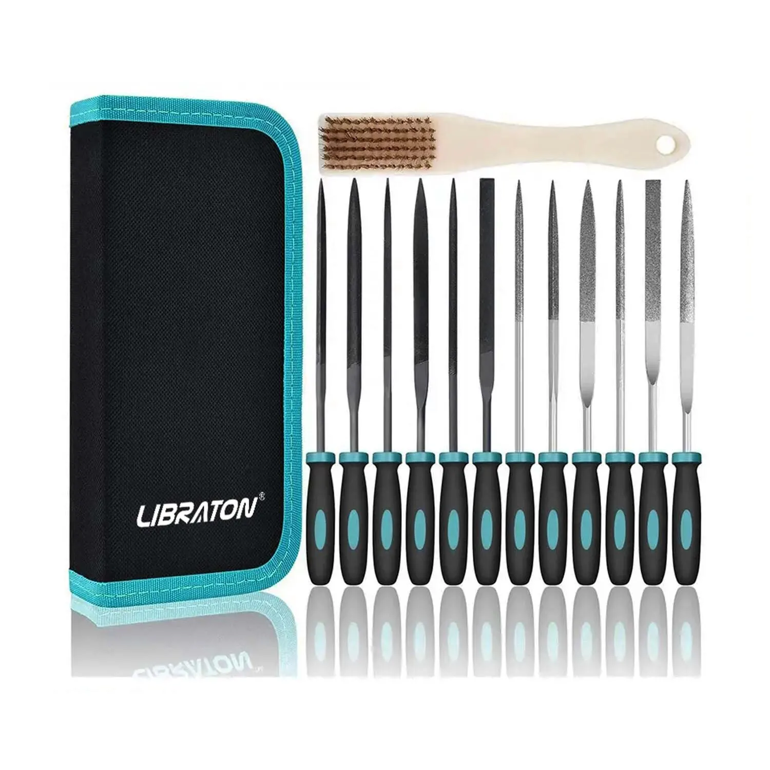 Libraton Small File Set, Needle Diamond Files 13PCS, 6Pcs Jewlers Files & 6 Steel Files for