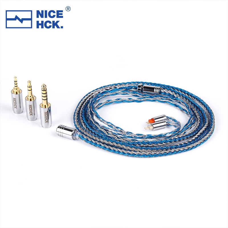 NiceHCK AlloyUltra 16 Core Silver Plated Copper+Alloy Copper Upgrade Cable 3-in-1 Detachable Modular Plug MMCX/2Pin for Cadenza