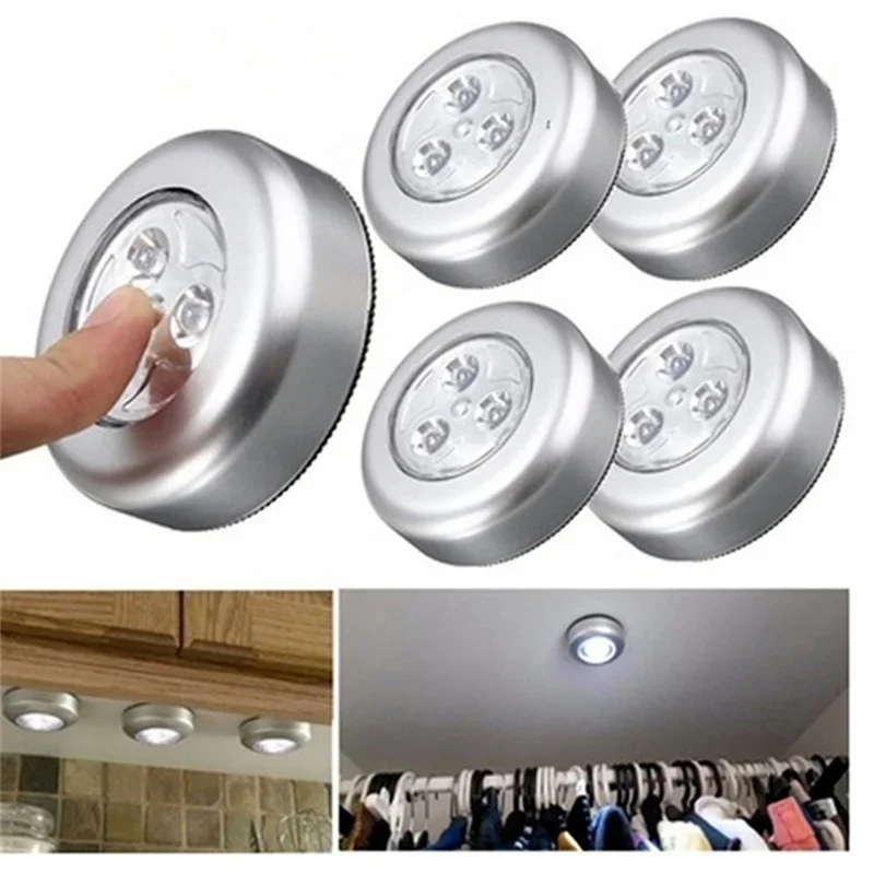 10-1pcs Wardrobe Bedroom Stairs Mini Touch Control Night Light Kitchen Wireless LED Cabinet Light