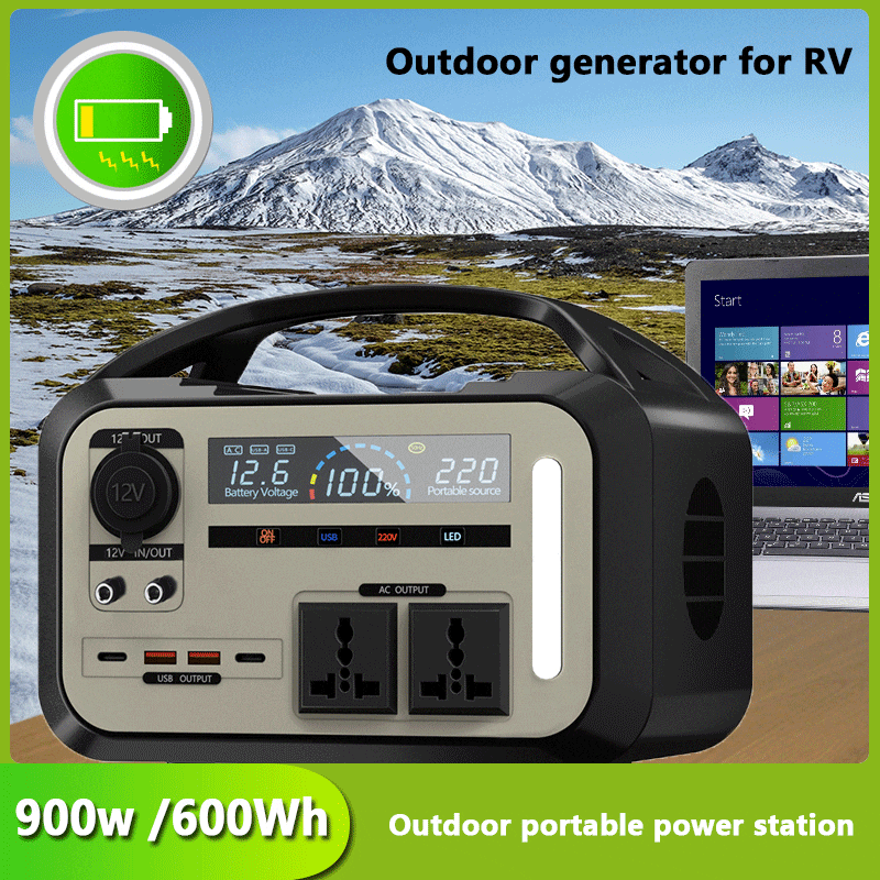 New large capacity portable camping charging station 350w-900w outdoor emergency energy storage battery, household RV generator