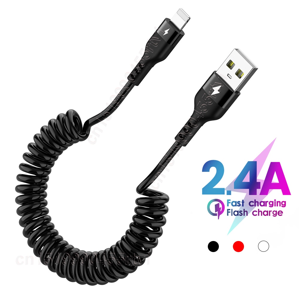 Phone Fast Charging USB Cable 3A For iPhone14 13 12 11 Pro Max XS XR X Retractable Data Wire Cord 1/1.5m