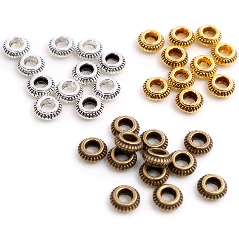50pcs/lot Antique Gold Silver Plated Ball Crimp End Beads Dia 5mm Stopper Spacer Beads For Diy