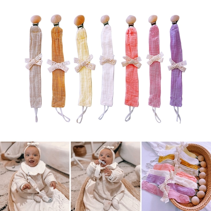 Baby Pacifier Chain Bowknot Design Soother Toy Holder Strap Practical Teether Clip Strap Anti-lost Lanyard