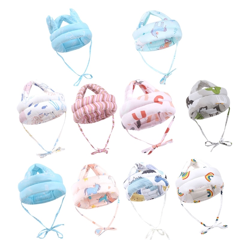 F62D Baby Cotton Safety Helmet for Head Security Cap Anti-collision Protective Headgu