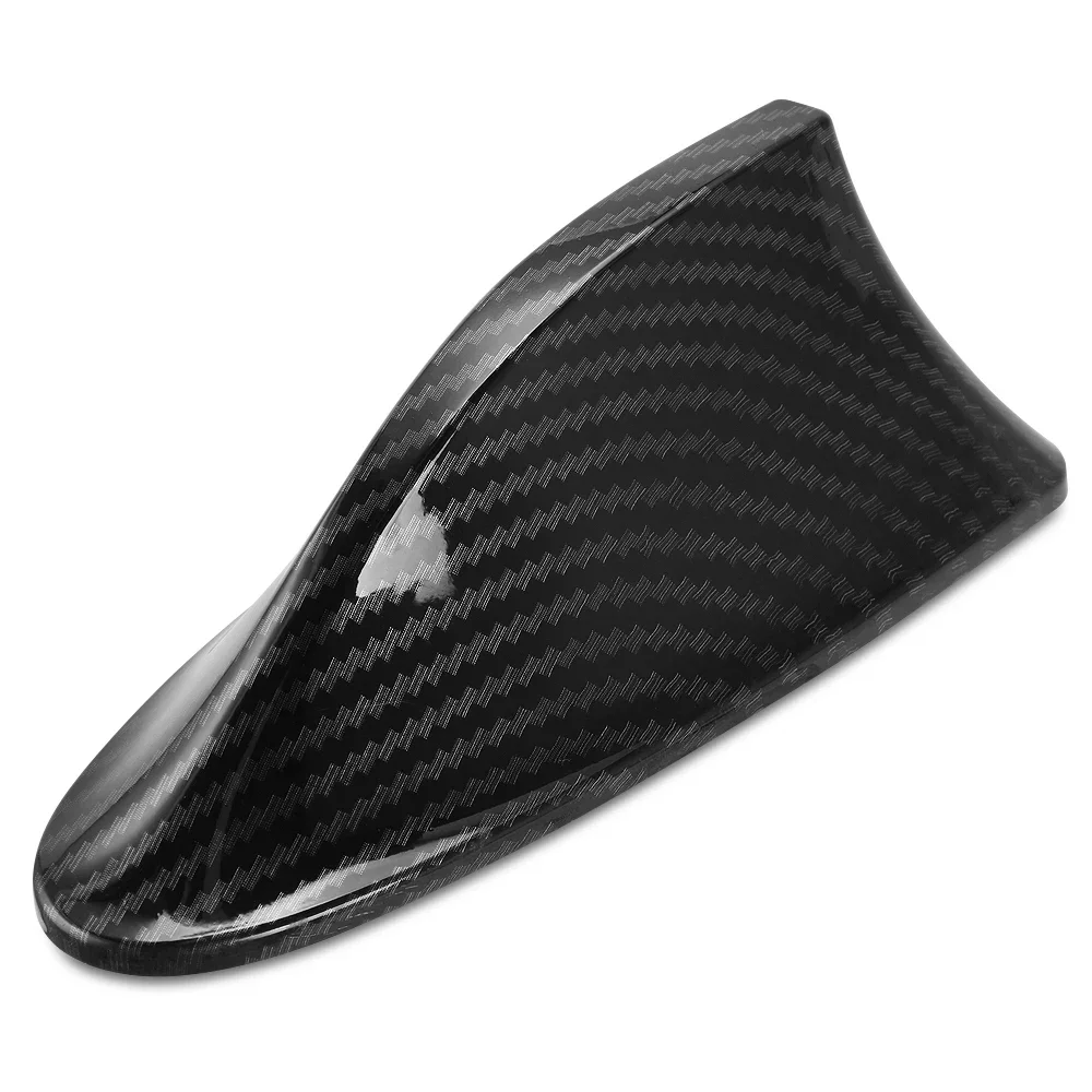 16cm Universal Carbon Fiber Look Car Roof Top Mount Shark Fin Aerial Antenna Toppers Auto Radio AM