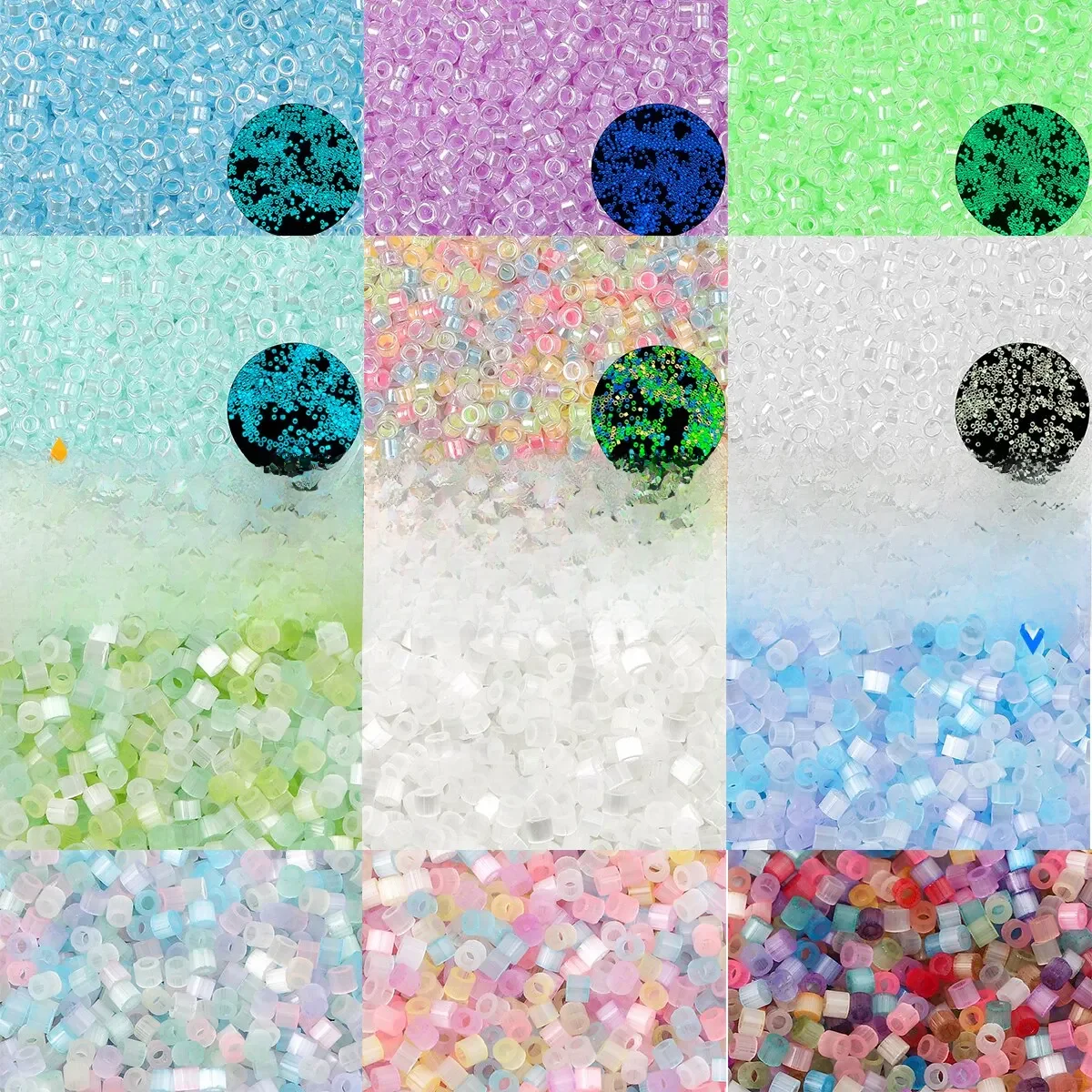 About4200-4440pcs Domestic Super Quality Glass Rice Beads Round Beads Loose Beads DIY Handmade