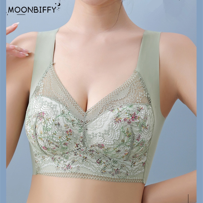 Large Size Ice Silk Seamless Beautiful Back Bra Integrated Tube Top Underwear Thin Section Big Chest Small Bra Vest Style