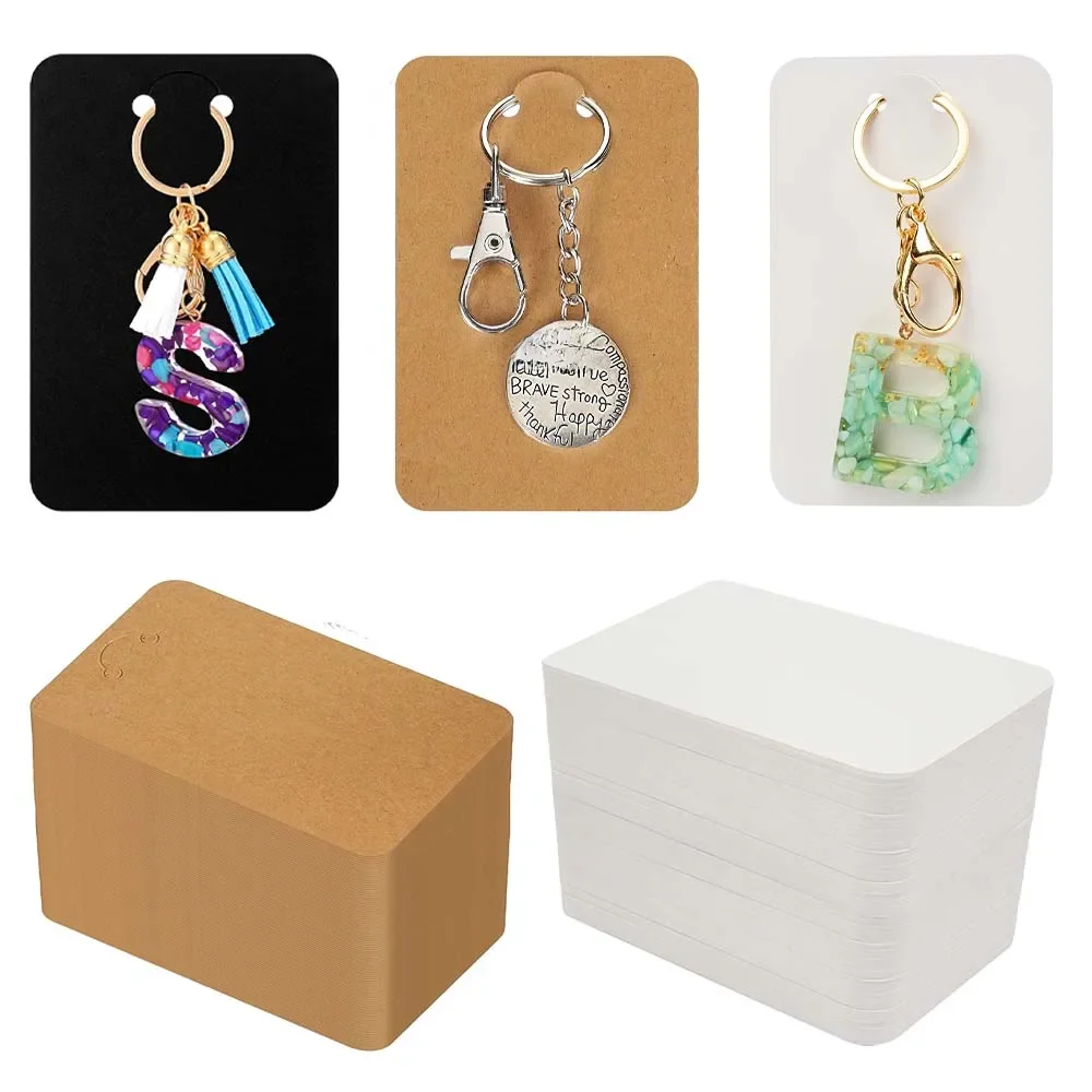 50pcs 6x9cm Keychain Display Paper Cards Stand Cardboard For Keyring Jewelry Holder Packaging Small