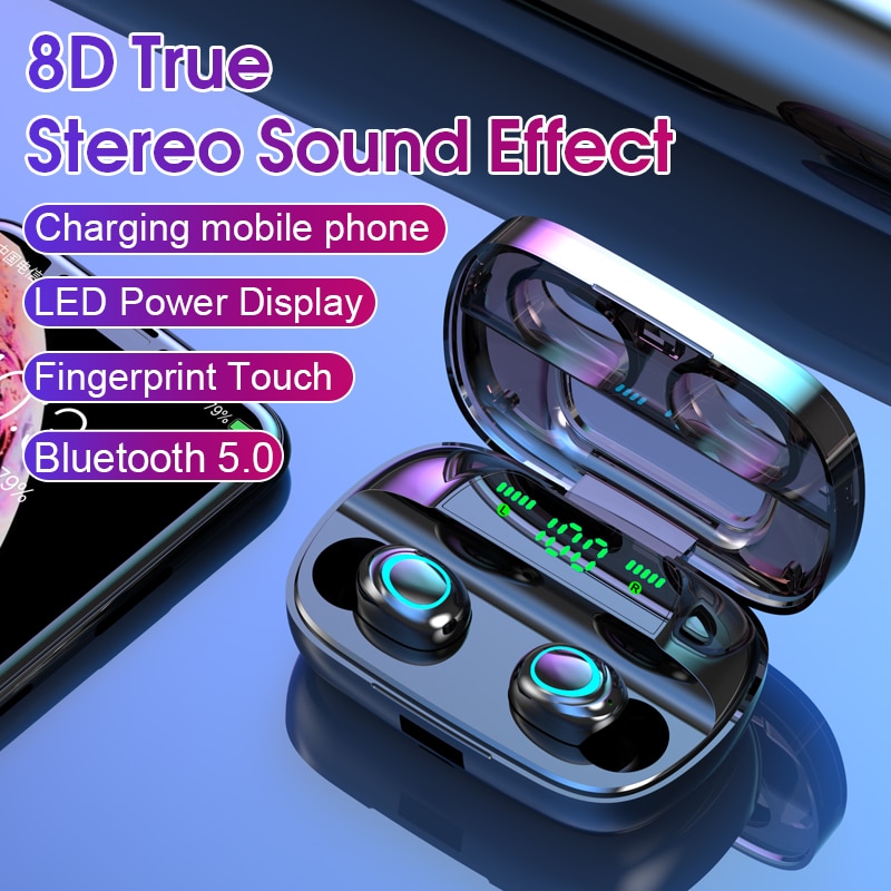 S11 Waterproof Wireless Bluetooth Headset TWS LED Headphones In-Ear Touch Control Earphones Sport HiFi Stereo Earset 3500mAh