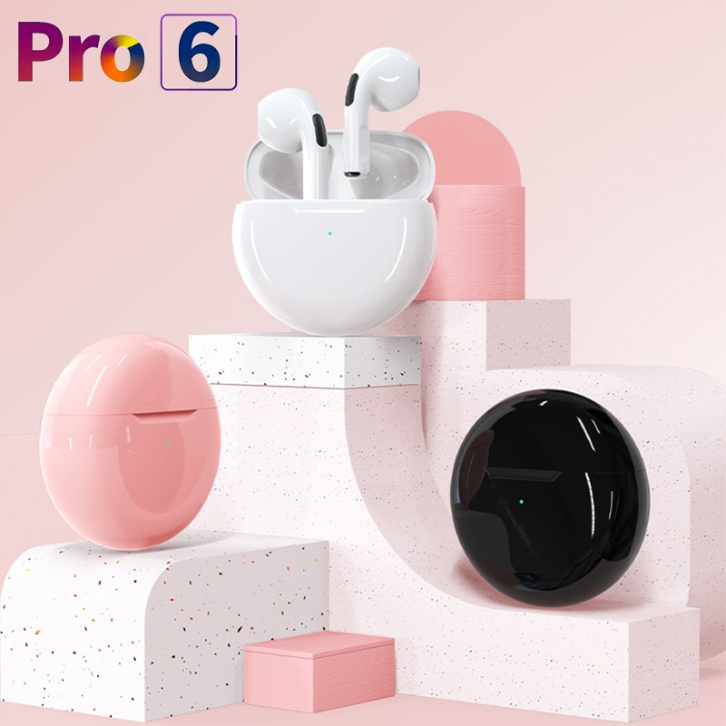 Pro6 tws Wireless Bluetooth Headset Sport Earbuds 5.0 Bluetooth Earphones Smart Touch Music Headset For all smartphones