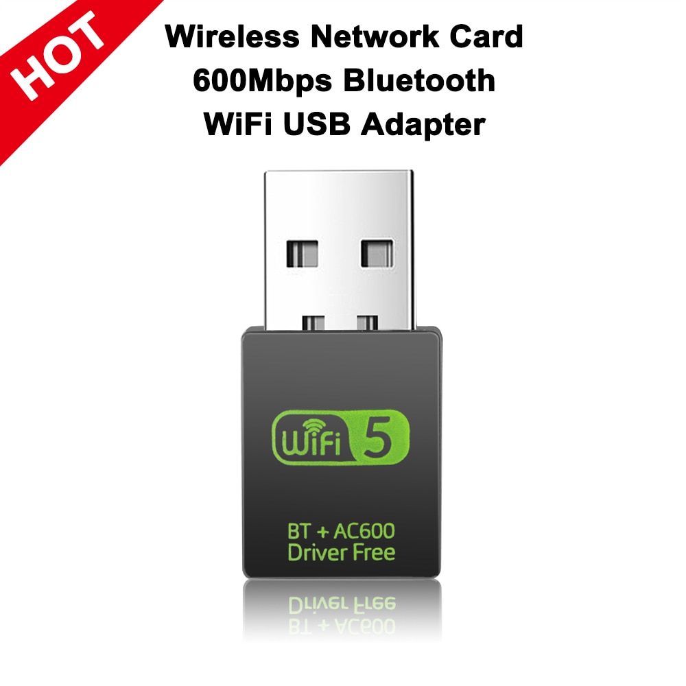 Wireless Network Card 600Mbps Bluetooth USB Adapter WiFi Adapter Receiver 2.4G V4.0 External Network Transmitter wifi for laptop