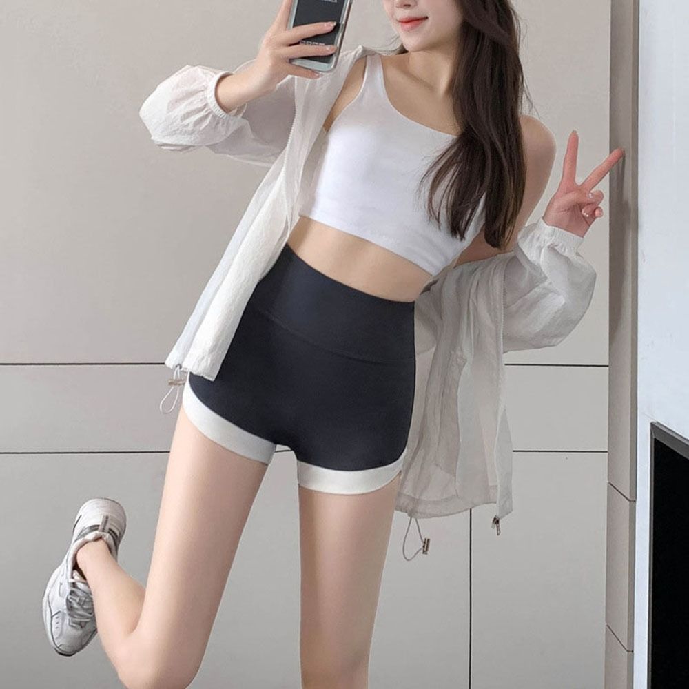 For Girl Non-curling Cycling Ice Silk Seamless Anti-glare Women Brief Safety Short Pants Boxer Shorts Contrast Color