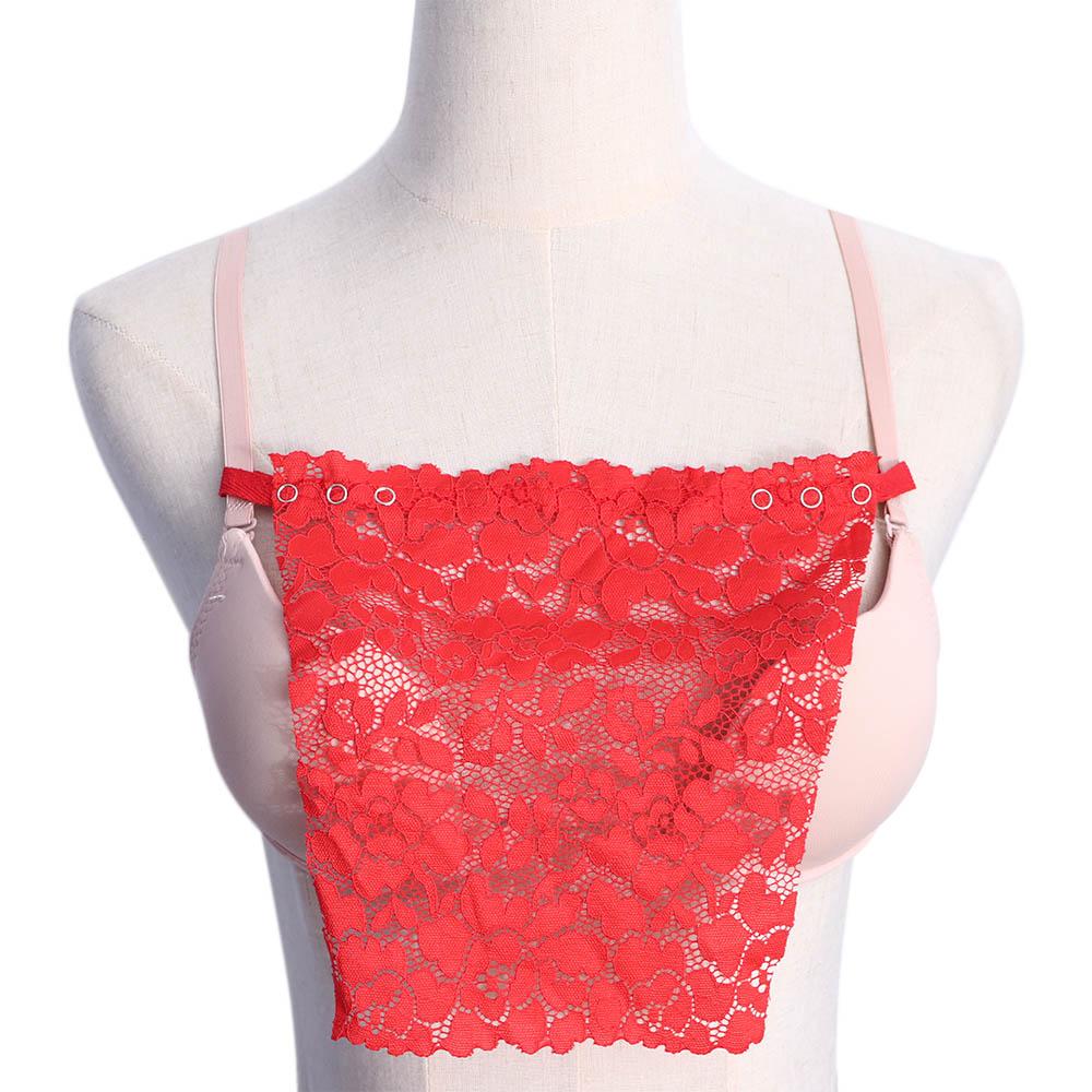 Sexy Lace Easy Clip On Overlay Corset Flower Strapless Bra Wrap Chest Piece Cover Korean Insert Wrap Women Tube Tops