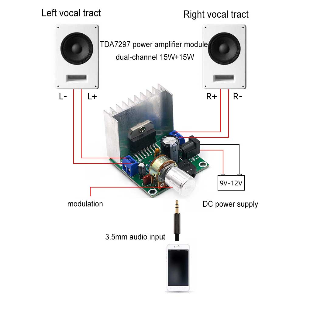 Amplifier Board Audio TDA7297 Dual-channel Power 15W Finished Accessory