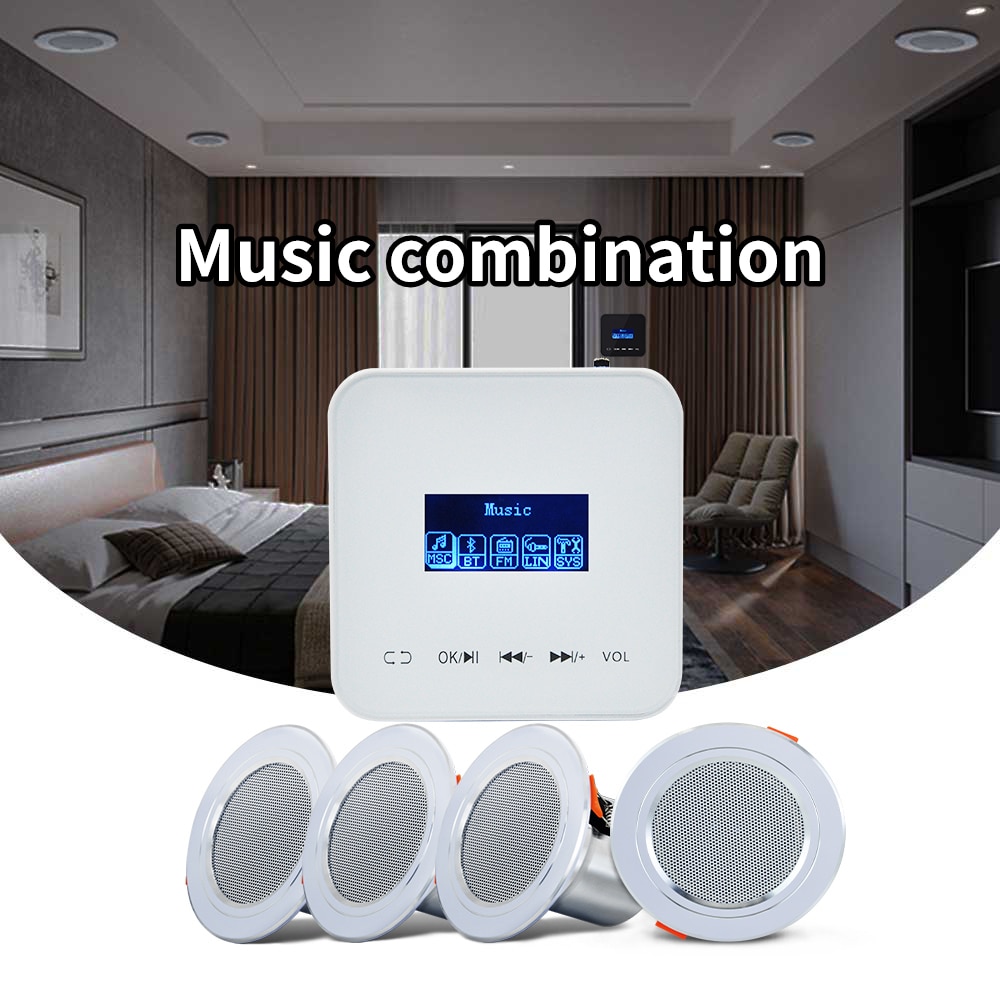 Smart Home Bluetooth Amplifier Music Panel and Mini Ceiling Speaker Form Combination-Space-Saving Design with Easy Installation