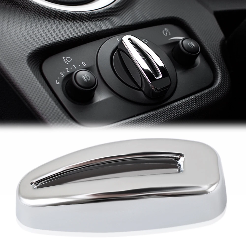Car Headlight Switch Knob Cover Decorative Sticker For Ford Fiesta Ecosport 2009 - 2012 2013 2014