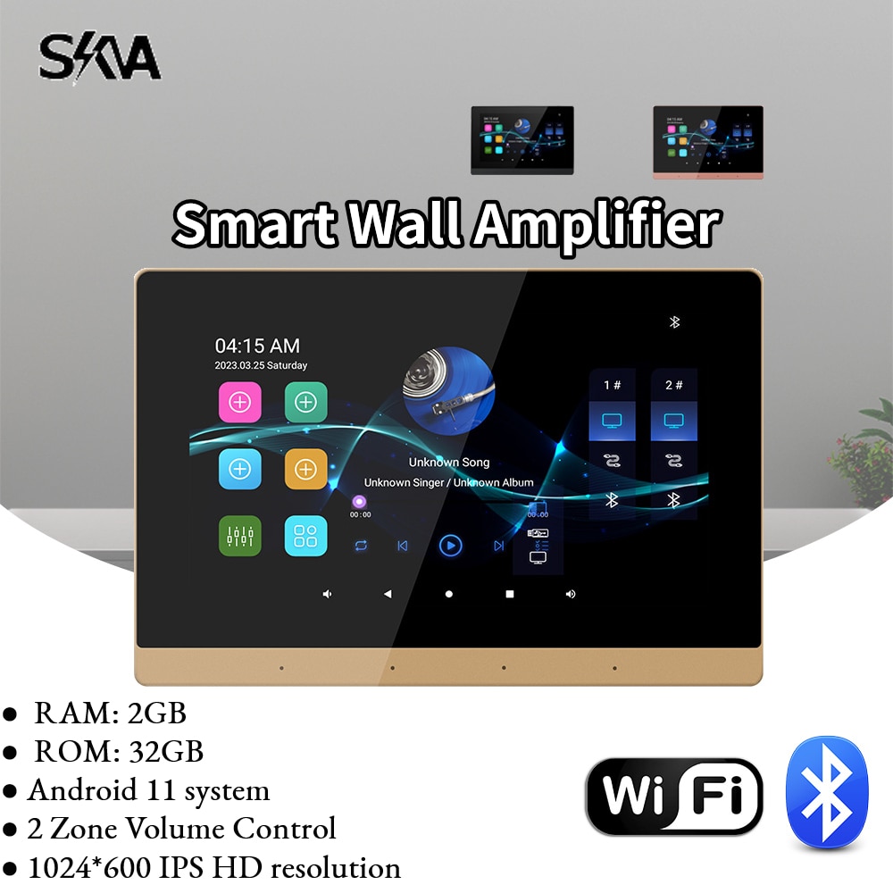 Touch Screen Sound Amplifier With Bluetooth Android 11 With 2 Zone Channel Control Audio Home Electronics Video Consumer