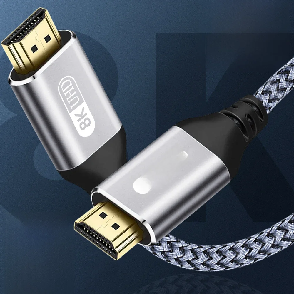 8K HDMI Cables 2.1  10FT/3M 48Gbps 1ms HDMI, Ultra High Speed Braided HDMI Cord (8K60 4K120 144Hz)
