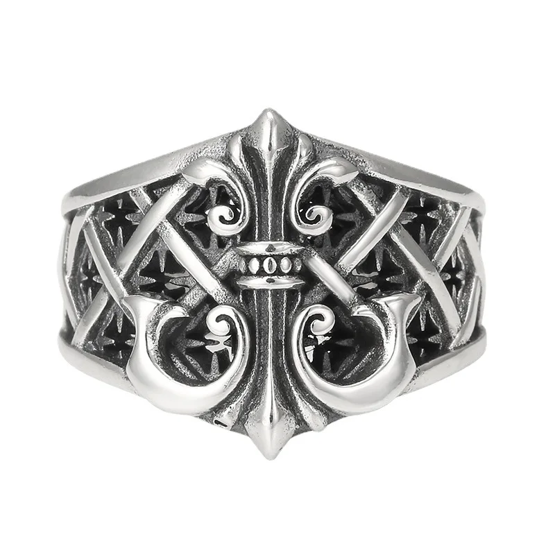 Vintage Boat Anchor Opening Adjustable Ring for Men Boyfriend Fashion Personality Mechanical Punk