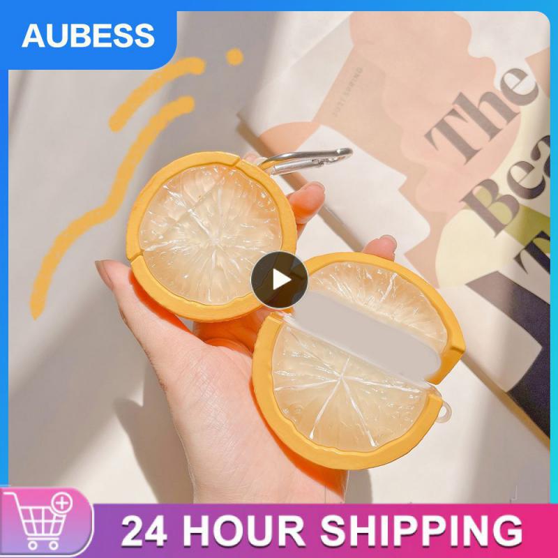 Health And Environmental Protection Lemon Slice Headphone Case Silicone Personalized Earphone Case Durable Silicone Earphone Cas