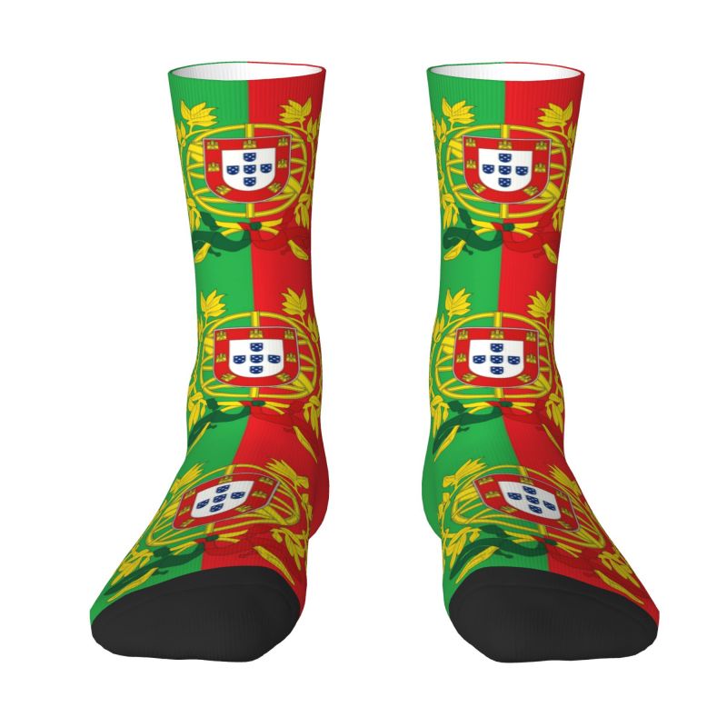 Coat Of Arms Of Portugal Art Men Women Crew Socks Unisex Cute Portuguese Flag Spring Summer Autumn Winter Dress Socks
