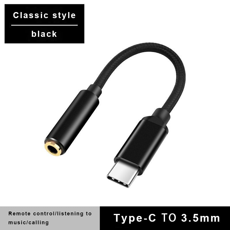 New Type C 3.5 Jack Earphone Adapter USB C to 3.5mm Headphones AUX Audio Adapter Cable For Huawei P30 Xiaomi Mi 10 9 Es