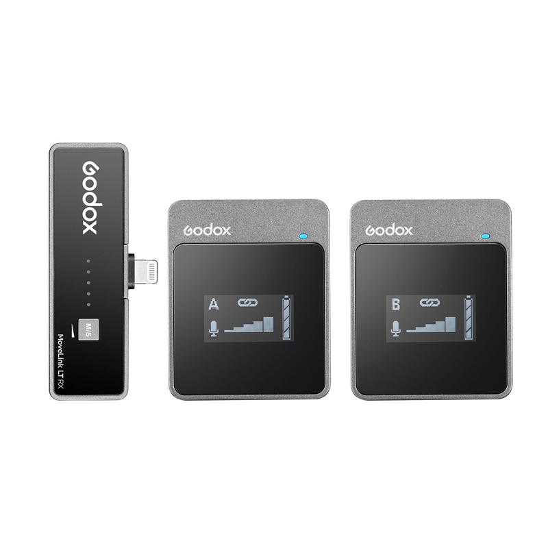 Godox MoveLink LT2 2.4GHz Wireless Lavalier Microphone Transmitter Receiver For Phones DSLR Vlog Lossless Sound Quality