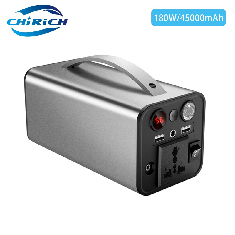 180W 45000mAh Power Station Portable Emergency Auxiliary Battery Solar Generator Powerful Power Bank For Laptop Outdoor Camping
