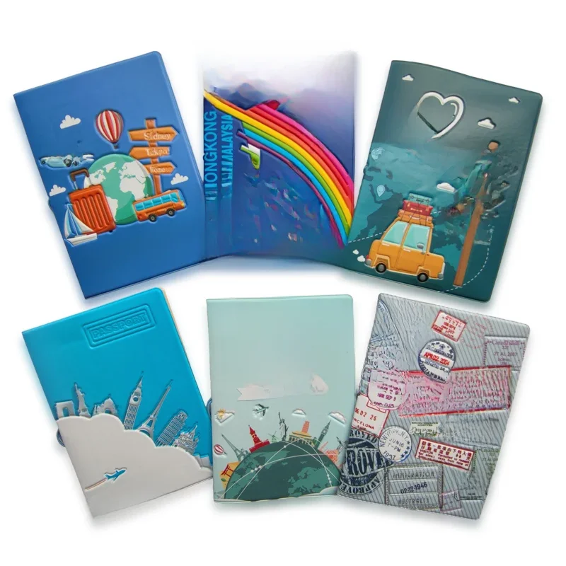 Fashion Emboss Women's Passport Cover  Print Girls Boys ID Card Holder Travel Ticket Passport Case