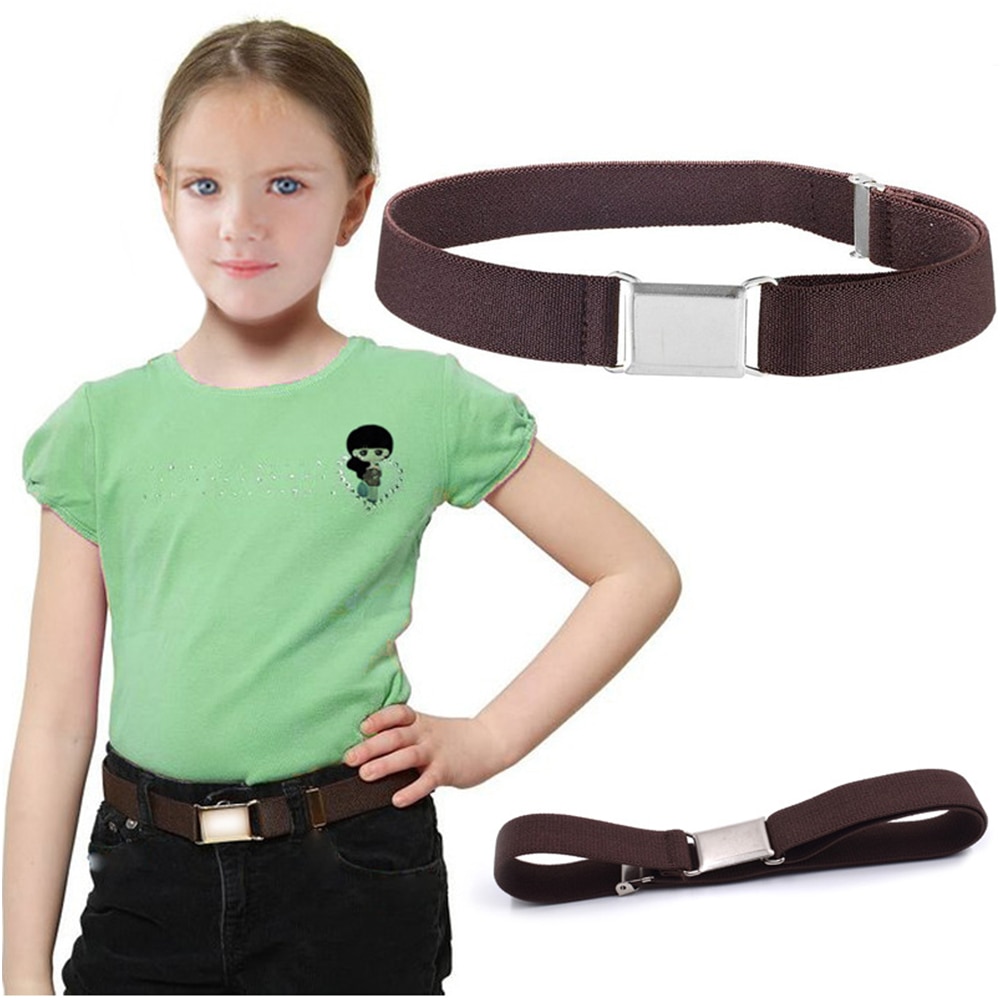 Kids Elastic Belts Girl Adjustable Elastic Canvas Waistband Stretch Waist Belt With Buckle