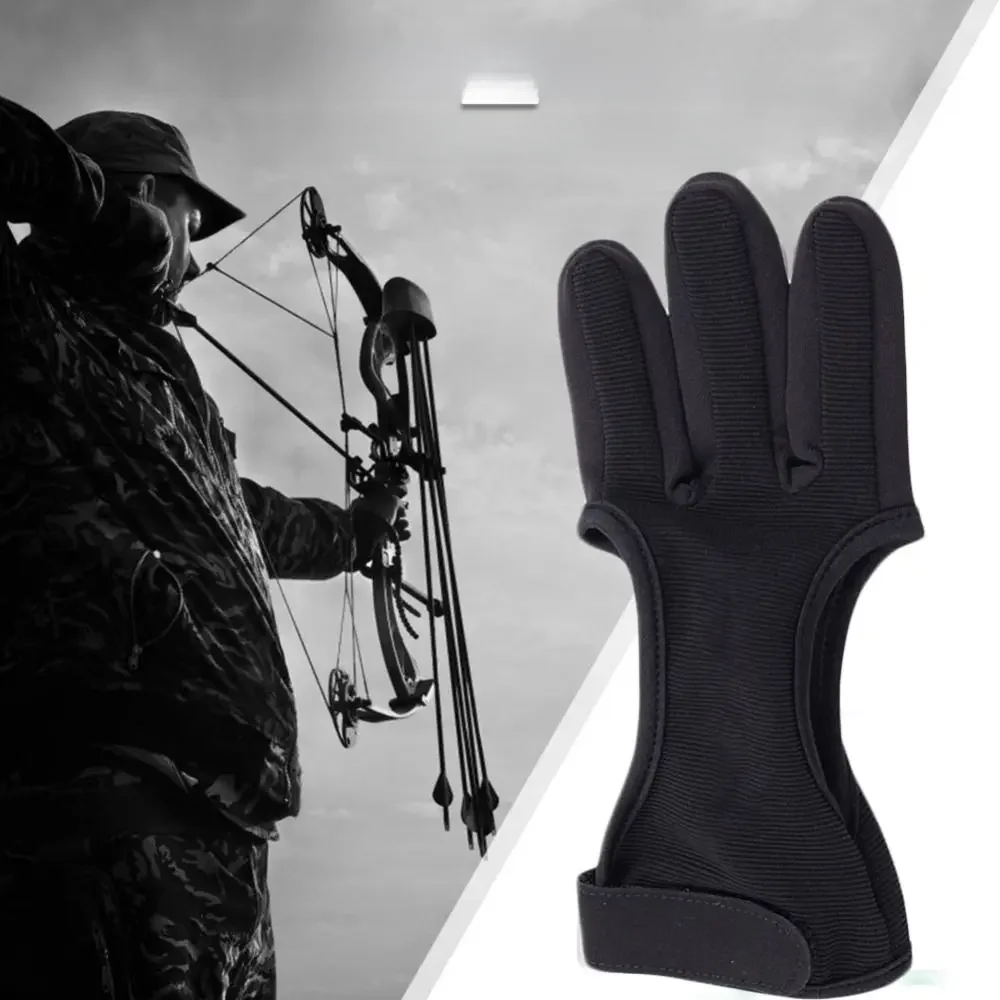 Archery Three-finger Gloves Hunting Shooting Protection Gloves Beginners Hand Guard Protector Glove