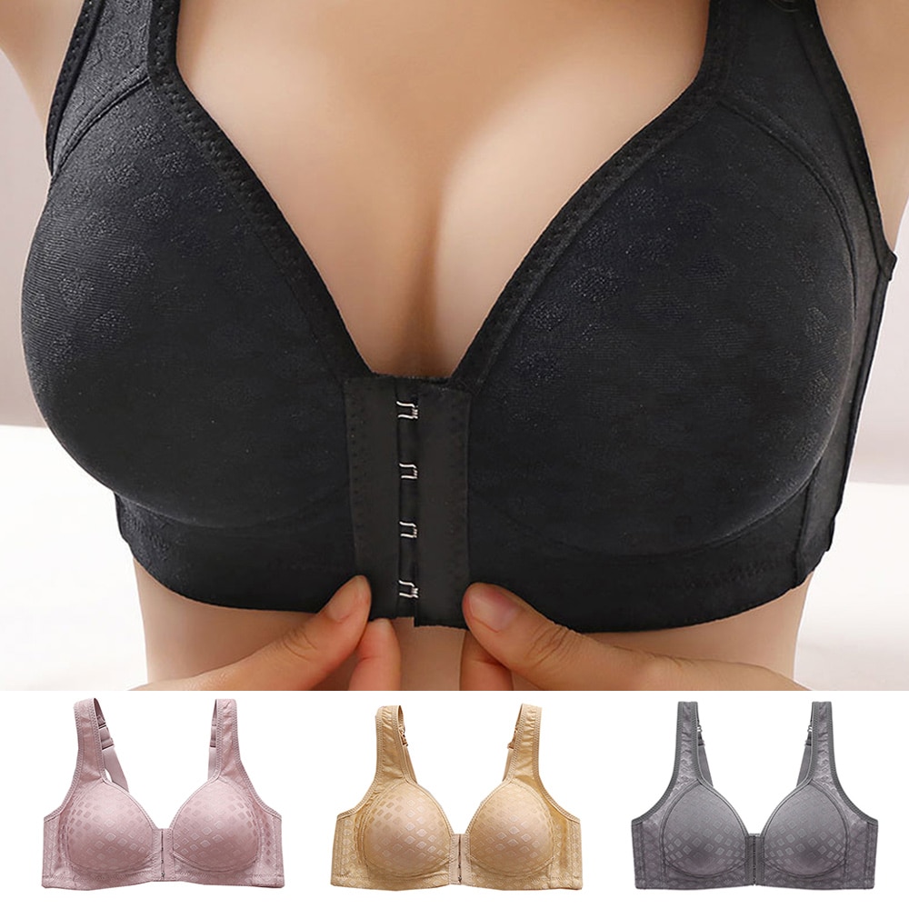 Sexy Front Closure Push Up Bra For Women Plus Size Underwear Crop Top Seamless Brassiere Breathable Female Lingerie Bralette