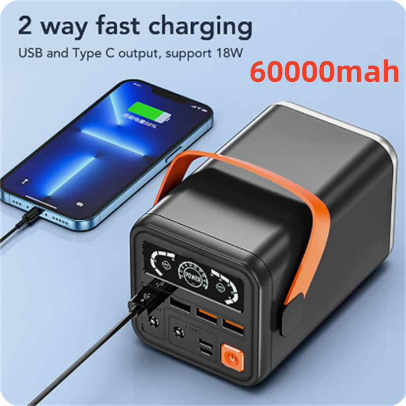 100% NEW Outdoor Emergency Portable Mobile Power Supply Mobile Phone Charger 60000mah Power Bank 100% Large Capacity Power Bank